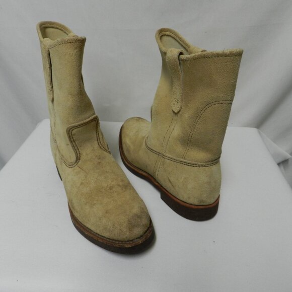 Red Wing 1188 Pecos Suede Steel Top pull-on boots Work Vintage USA Size Sz 7.5 - Picture 1 of 14